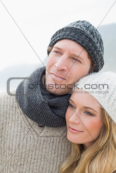 Close-up of a romantic young couple