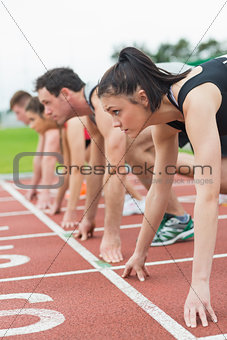 Young people ready to race on track field