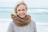 Portrait of a casual senior woman at beach
