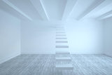 Steps in a white room