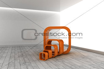 Orange structures in a grey room