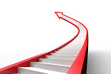 Red steps arrow graphic