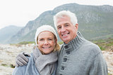 Senior couple together on a rocky landscape