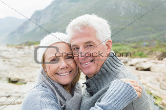 Close-up portrait of a romantic senior couple