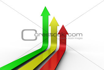Colourful arrows pointing up