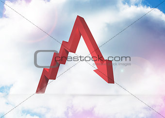 Red arrow pointing against sky