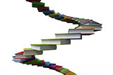 Steps made out of books