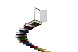 Steps made out of books with open door