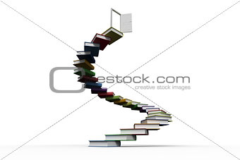 Steps made out of books with open door