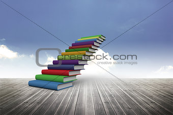 Book steps against sky
