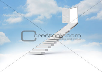 Steps leading to open door in the sky