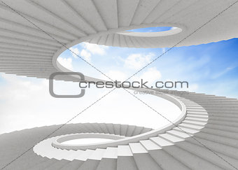 Spiral staircase in the sky