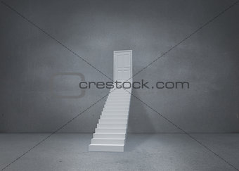 Shut door at top of steps