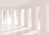 Bright white room with windows