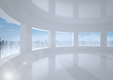 Bright white room with windows