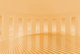 Orange room with linear patter