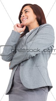 Smiling thoughtful businesswoman