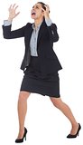 Angry businesswoman gesturing