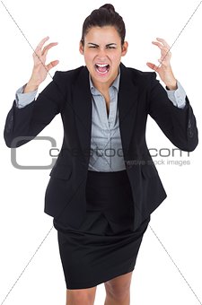 Angry businesswoman gesturing
