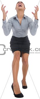 Furious businesswoman gesturing