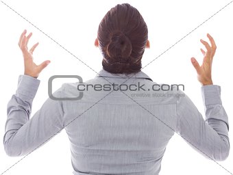 Businesswoman gesturing