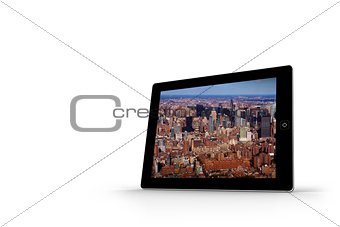 New york on tablet screen