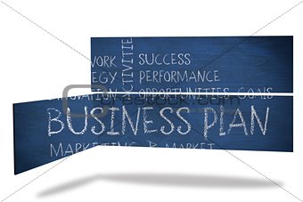 Business plan on abstract screen