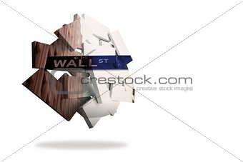 Wall street on abstract screen