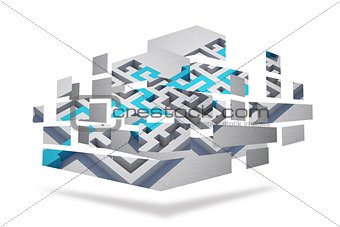 Maze and arrow on abstract screen