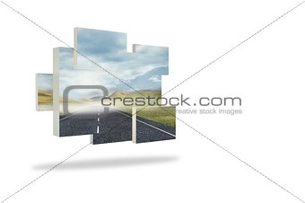 Open road on abstract screen