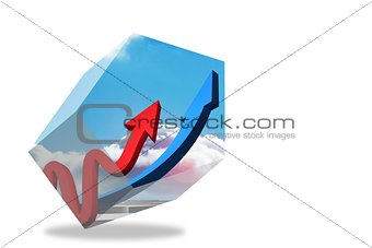 Arrows on abstract screen