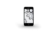 Cogs and wheels on smartphone screen
