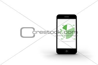 Pie chart on smartphone screen