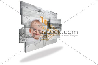 Genius baby on abstract screen