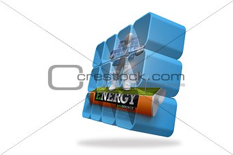 Energy graphic on abstract screen