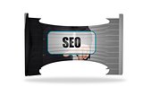Seo banner on abstract screen