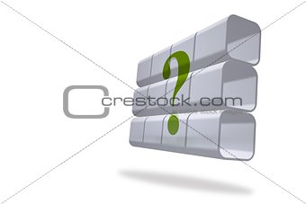 Question mark on abstract screen