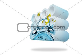 Time is money concept on abstract screen