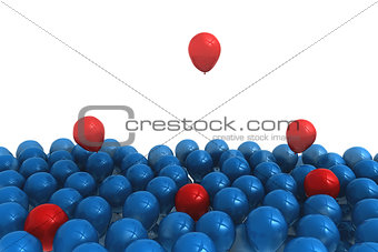 Blue and red balloons
