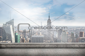 Balcony overlooking city