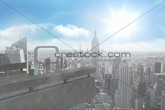 Balcony overlooking city
