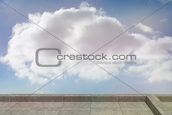 Balcony and cloudy sky