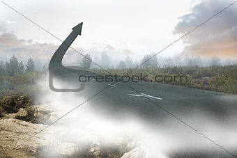 Road turning into arrow