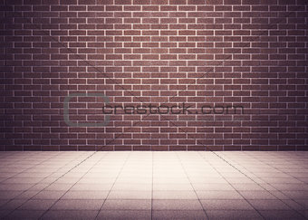 Room with brick wall