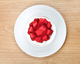 Valentine's day gift box on plate