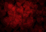 Valentine's day dark red hearts background