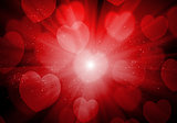 Valentine's day red hearts background