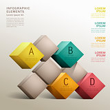 vector abstract 3d cube infographics