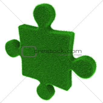 Green grass puzzle piece