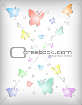 Abstract colorful paper butterflies